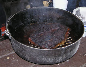 Beef Brisket cooked in a Dutch oven