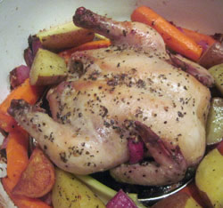 Cornish Hen with Roasted Vegetables
