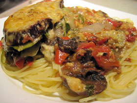 Vegetable Parmesan, plated